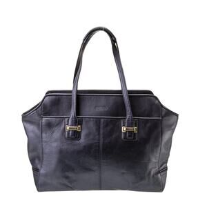 Coach Taylor Midnight Blue Leather Carryall Tote Authenticated